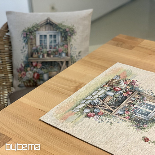 Wandteppich-Kissenbezug GARTENHAUS