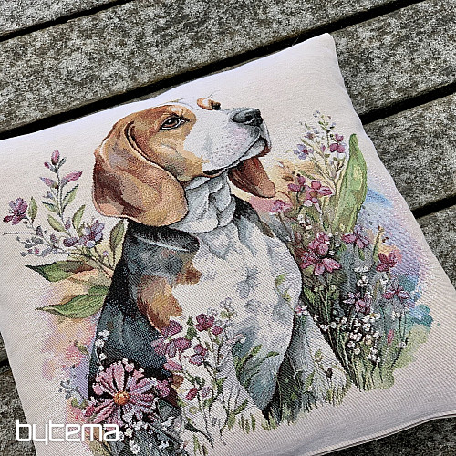 Wandteppich-Kissenbezug Beagle auf der Wiese