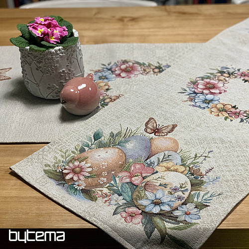 Ostertischdecke und Schal EIER IM GRAS