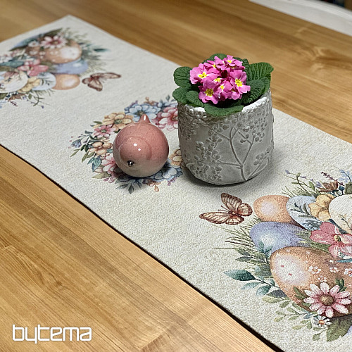 Ostertischdecke und Schal EIER IM GRAS