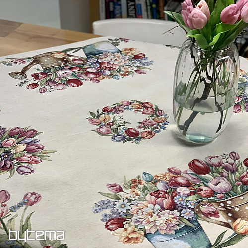 Wandteppich-Tischdecke und Schal FRÜHLINGSSTRUSS