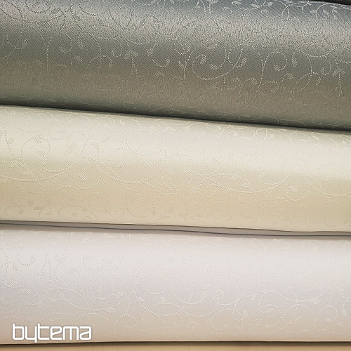 Dekorativer, einfarbiger Stoff, Blätter, Grau