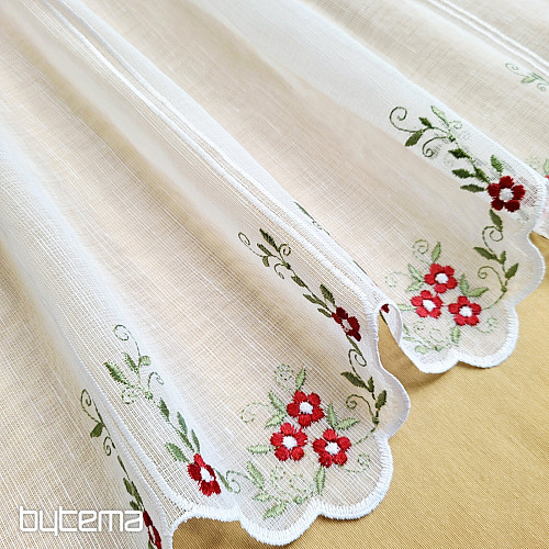 Buntglasvorhang BLUMEN ROT