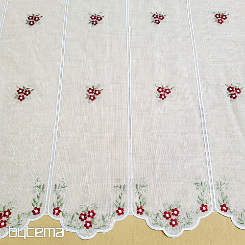 Buntglasvorhang BLUMEN ROT