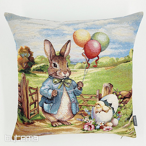 Gobelin-Kissenbezug HASE MIT BALLONS