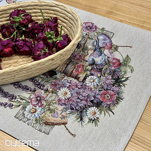 Wandteppich-Tischdecke und Schal VOGELHAUS