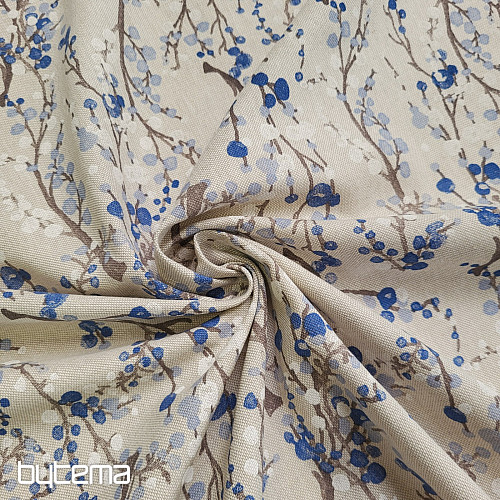 Dekorativer Stoff BAUMBLASEN BLAU