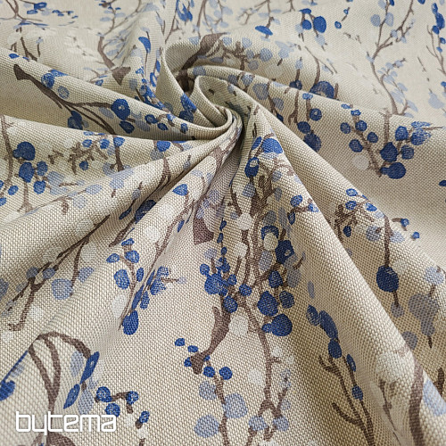 Dekorativer Stoff BAUMBLASEN BLAU