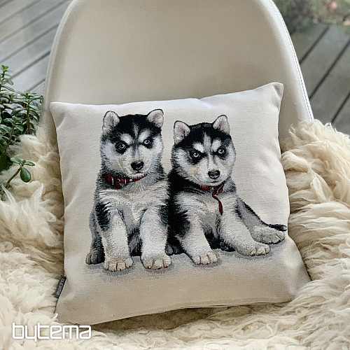 Wandteppich-Kissenbezug HUSKY-WELPEN