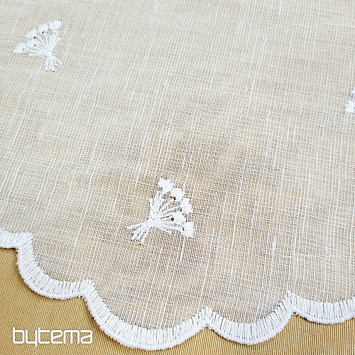 Buntglas-Vorhang TULPENEN MINI WEISS