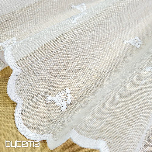 Buntglas-Vorhang TULPENEN MINI WEISS