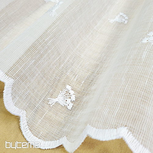 Buntglas-Vorhang TULPENEN MINI WEISS