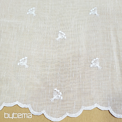 Buntglas-Vorhang TULPENEN MINI WEISS