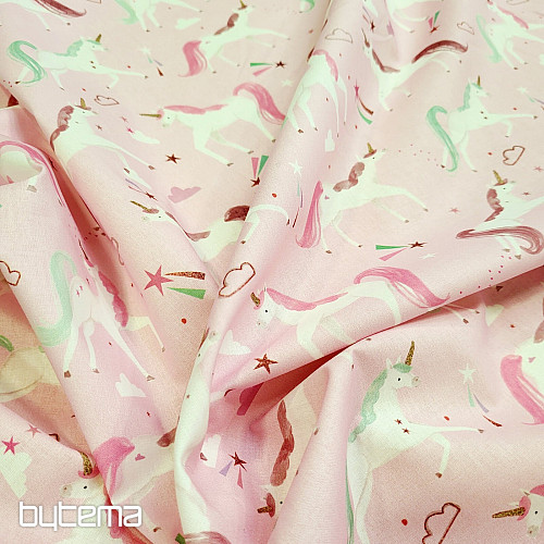 Baumwollstoff mit bunten Einhörnern