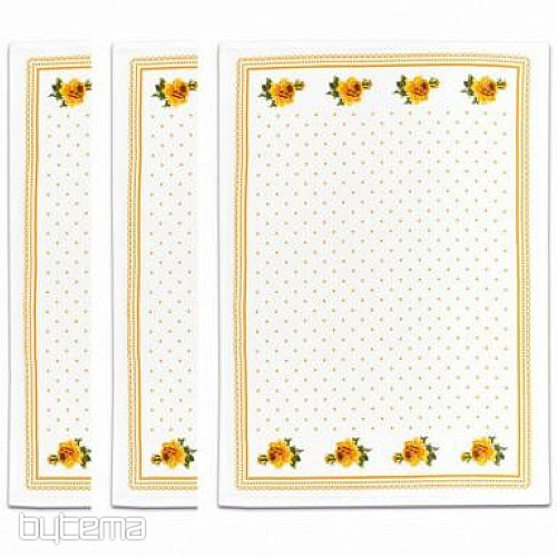 Omas Handtücher, orangefarbene Rosen