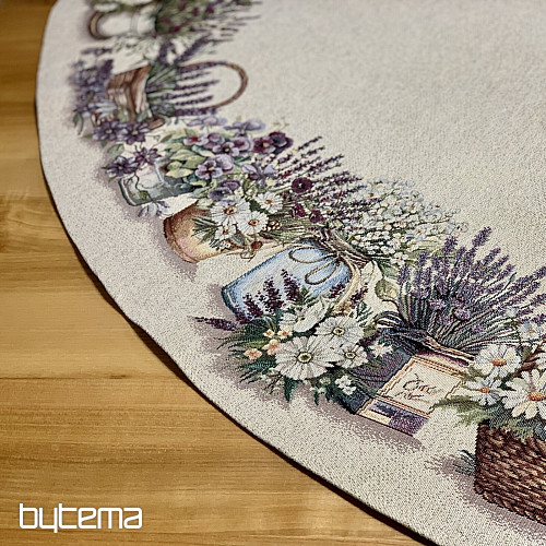 Runder Wandteppich-Tischteppich SCHÖNHEIT IM WAGEN