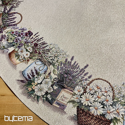 Runder Wandteppich-Tischteppich SCHÖNHEIT IM WAGEN