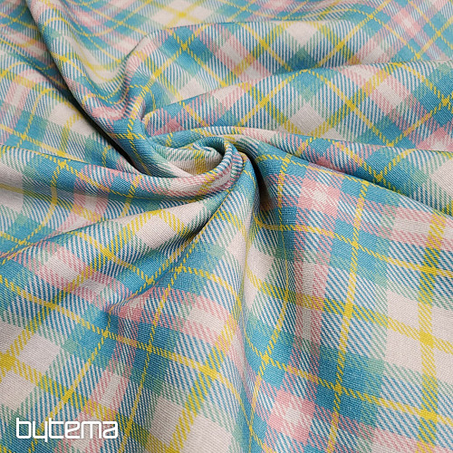 Dekorativer Stoff DEMER GRÜN ROSA