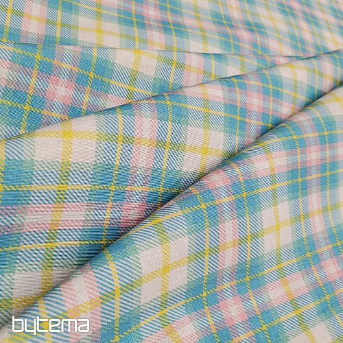 Dekorativer Stoff DEMER GRÜN ROSA