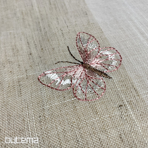 Bestickte Tischdecke und Schal mit Rosen und Kätzchen