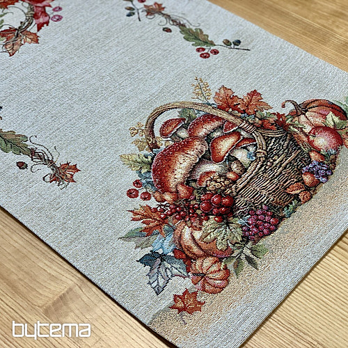 Wandteppich-Tischdecke und Schal PILZE IM WAGEN