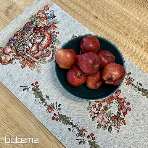 Wandteppich-Tischdecke und Schal PILZE IM WAGEN