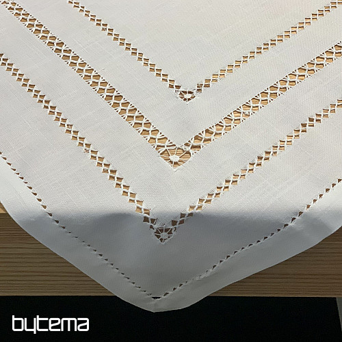 Tischdecke und Schal WEISS DURCHSCHNITT