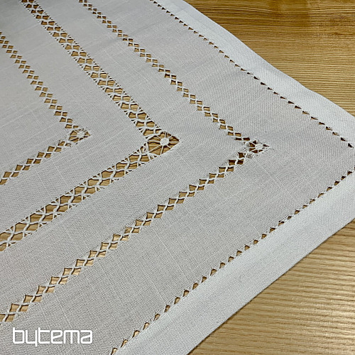 Tischdecke und Schal WEISS DURCHSCHNITT