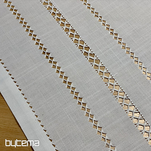 Tischdecke und Schal WEISS DURCHSCHNITT