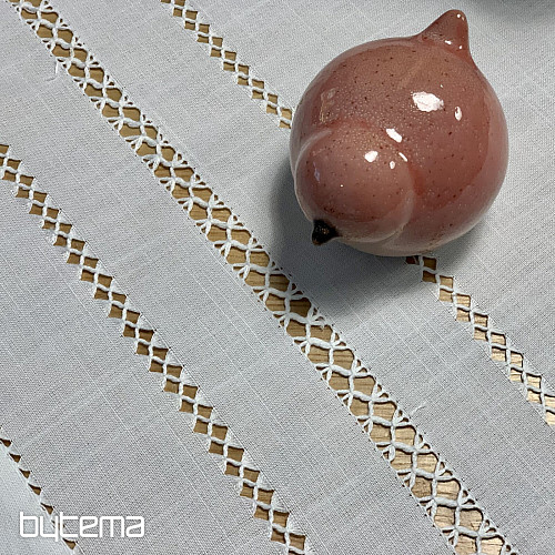 Tischdecke und Schal WEISS DURCHSCHNITT