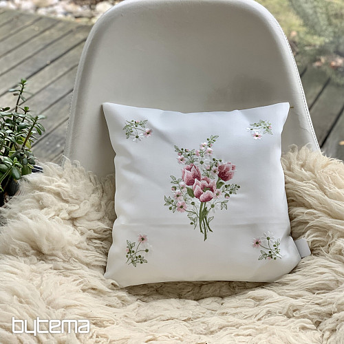 Bestickter dekorativer Bezug STRAUSS MIT TULPEN