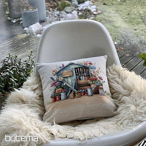 Wandteppich-Kissenbezug GARTENSCHUPPEN