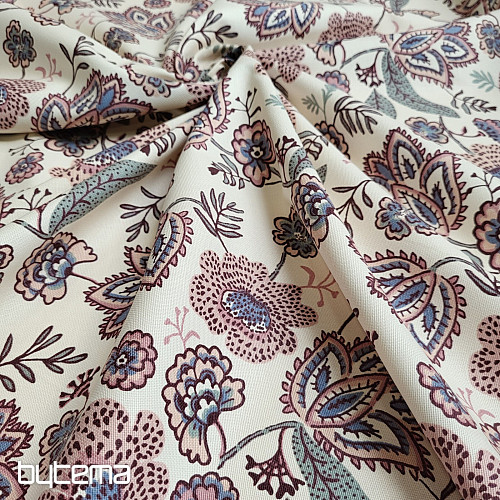 Baumwollstoff mit Boho-Blumenmuster