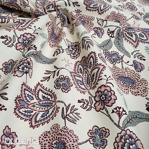 Baumwollstoff mit Boho-Blumenmuster