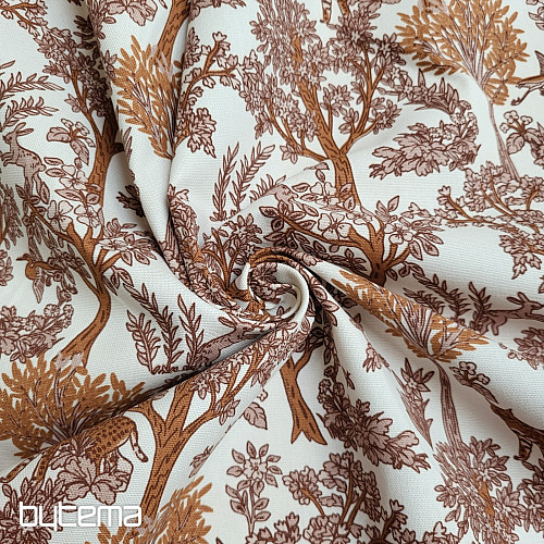 Baumwollstoff CHEKARTE UND BÄUME