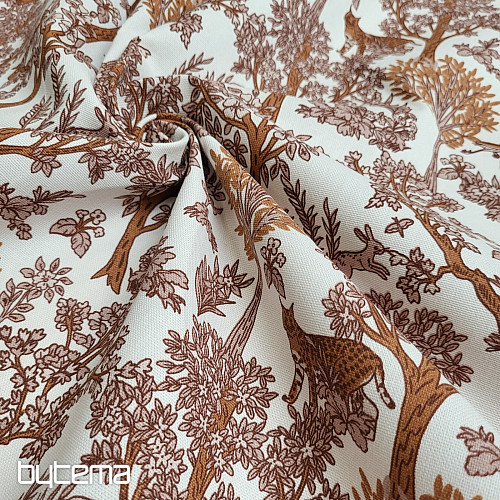 Baumwollstoff CHEKARTE UND BÄUME