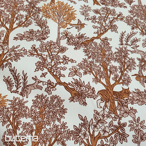 Baumwollstoff CHEKARTE UND BÄUME