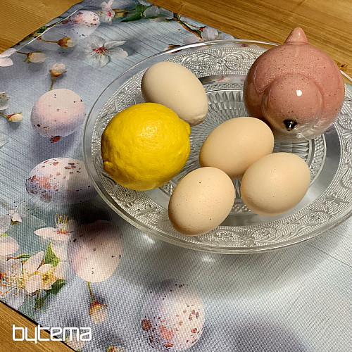 Tischdecke und Schal OSTERN mit Blumen