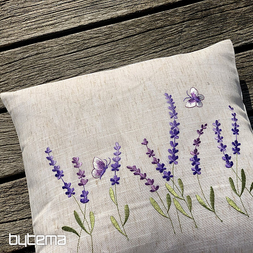 Bestickter Kissenbezug LAVENDEL