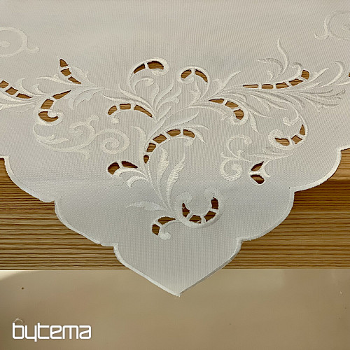 Tischdecke und Schal WEISS DURCHSCHNITT