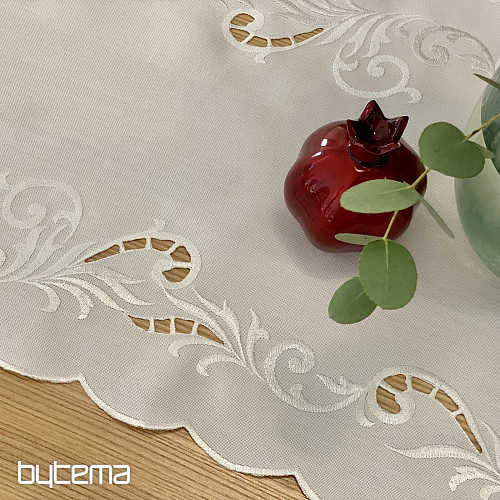 Tischdecke und Schal WEISS DURCHSCHNITT