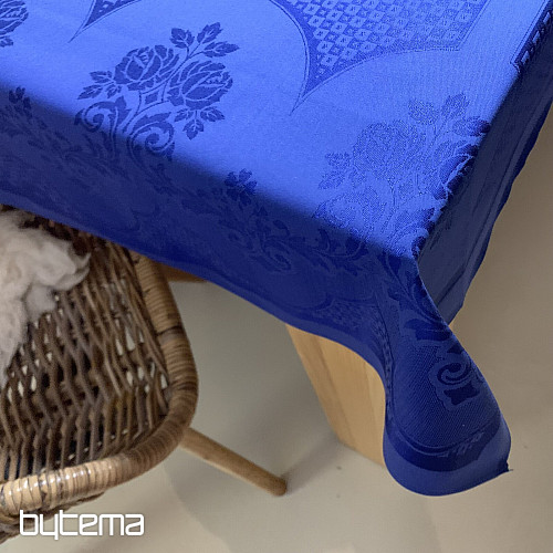 Tischdecke DAMASK dunkelblau 130 x 230