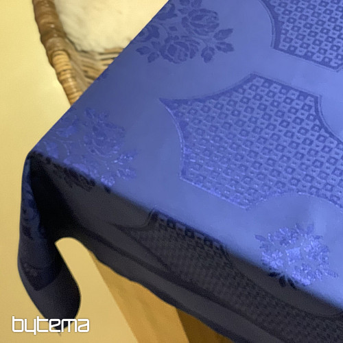 Tischdecke DAMASK dunkelblau 140 x 220