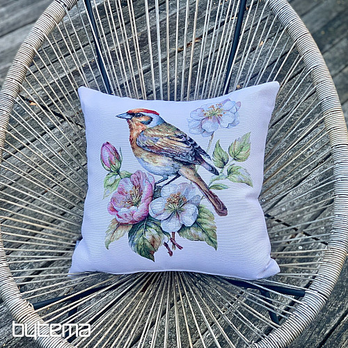 Wandteppich-Kissenbezug DISTELFINK AUF DEM APFELBAUM