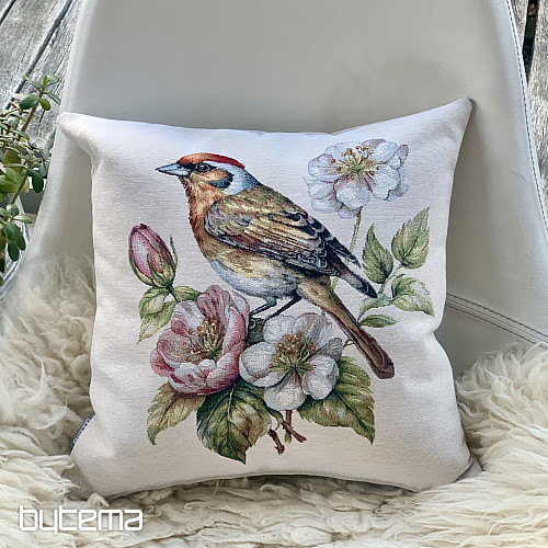 Wandteppich-Kissenbezug DISTELFINK AUF DEM APFELBAUM