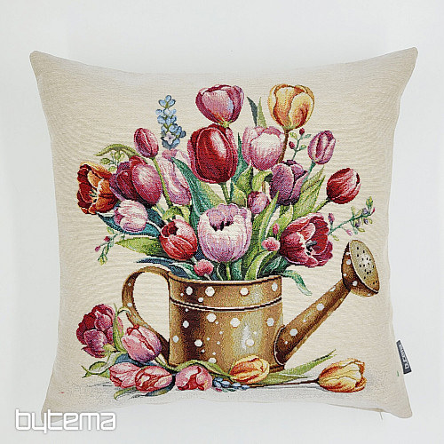 Wandteppich-Kissenbezug, Gießtopf voller Tulpen
