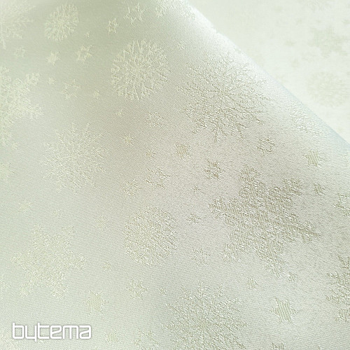 Dekorativer, einfarbiger Stoff FLAKES MIX CREME