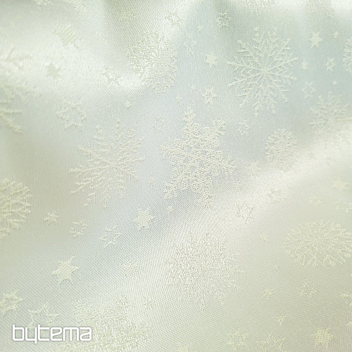 Dekorativer, einfarbiger Stoff FLAKES MIX CREME