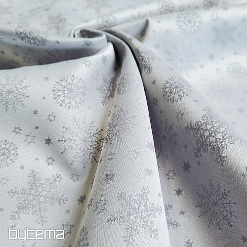 Dekorativer, einfarbiger Stoff FLAKES MIX GRAU