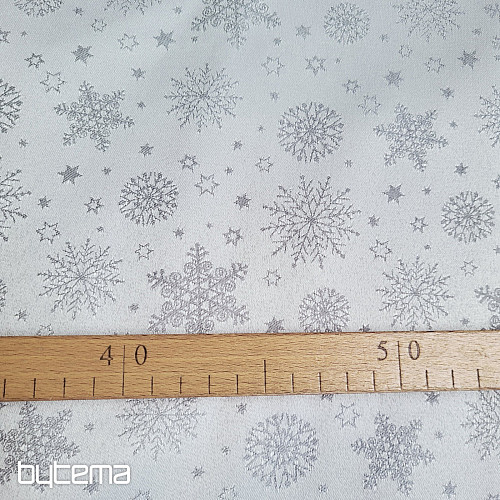 Dekorativer, einfarbiger Stoff FLAKES MIX GRAU